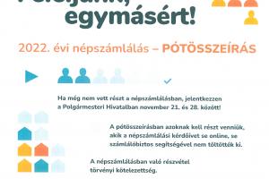 Tájékoztatás népszámlálás pótösszeírásról